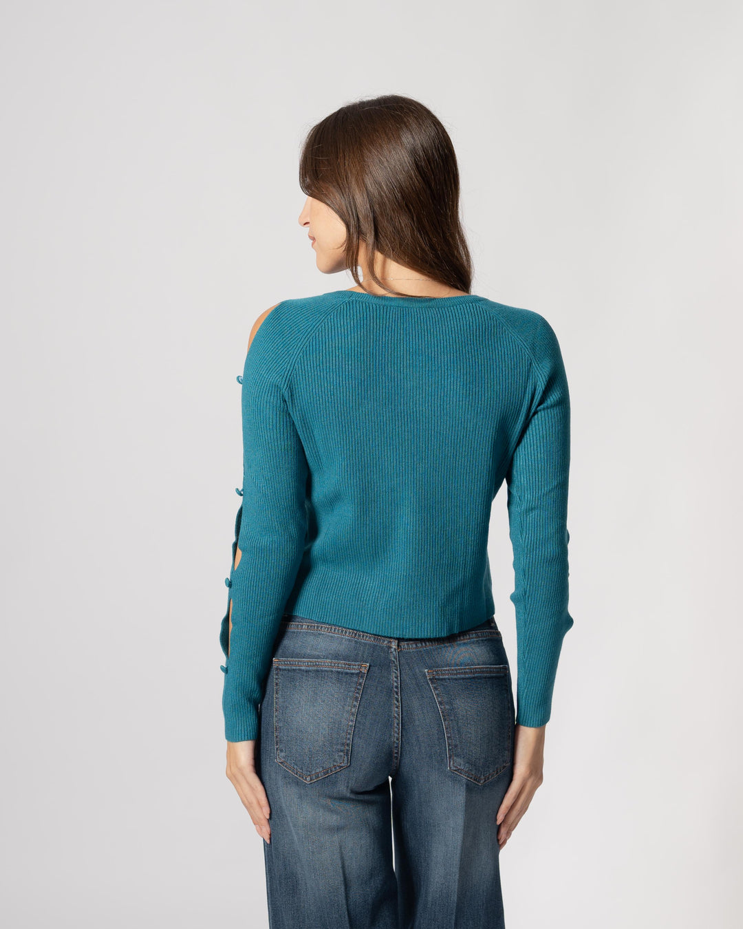 Maglia con aperture ottanio 