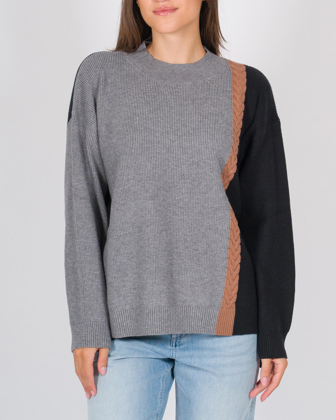 Maglia costine grigio e nero 