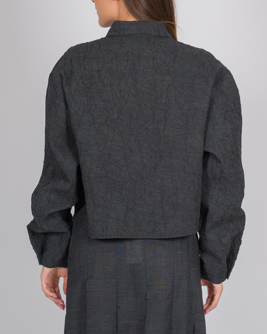 Camicia cropped effetto stropicciato antra 