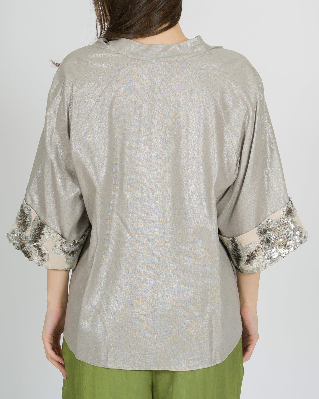 Blusa Access Grigia Brillantinata 
