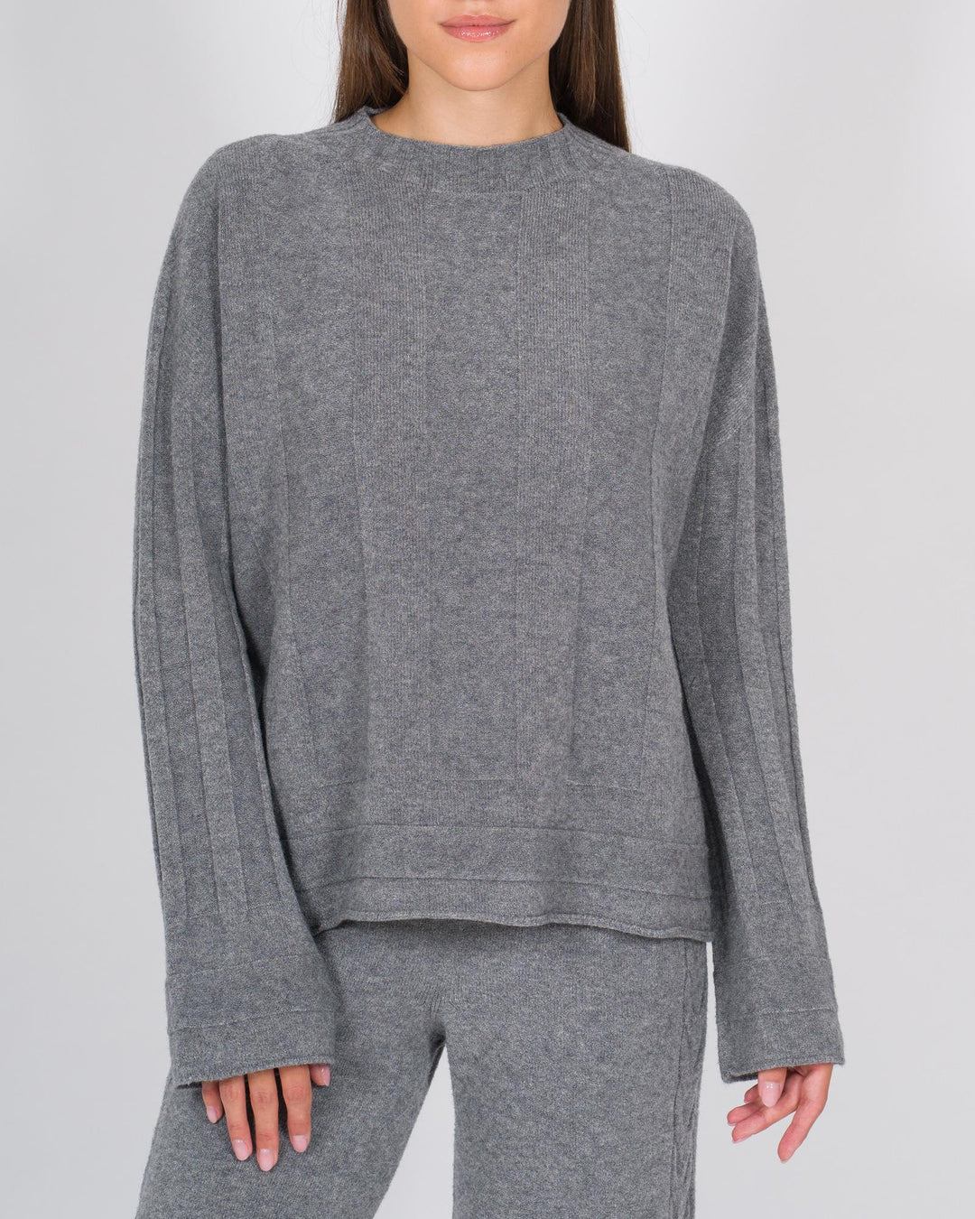 Maglia effeto riga grigio 