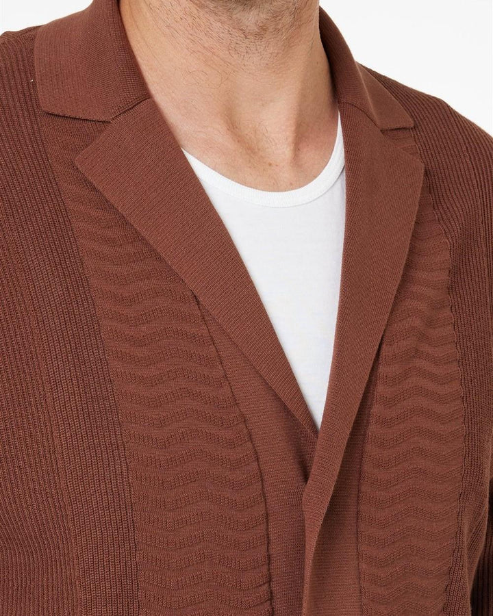 Cardigan Tre bottoni Con tasche Bruciato 