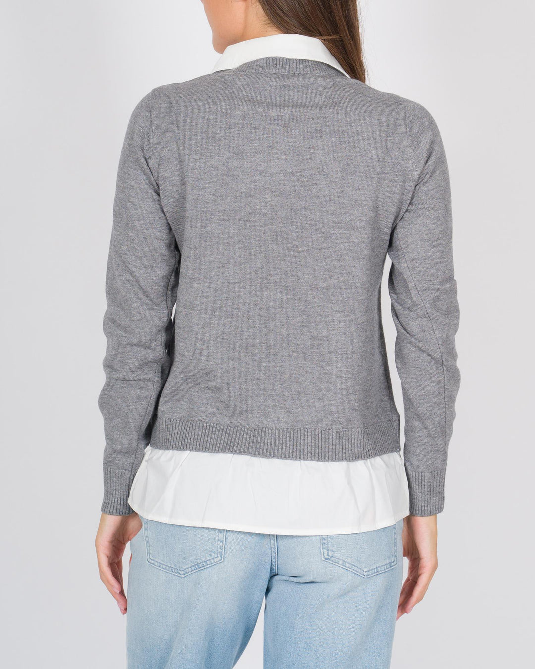 Maglia colletto camicia grigio 