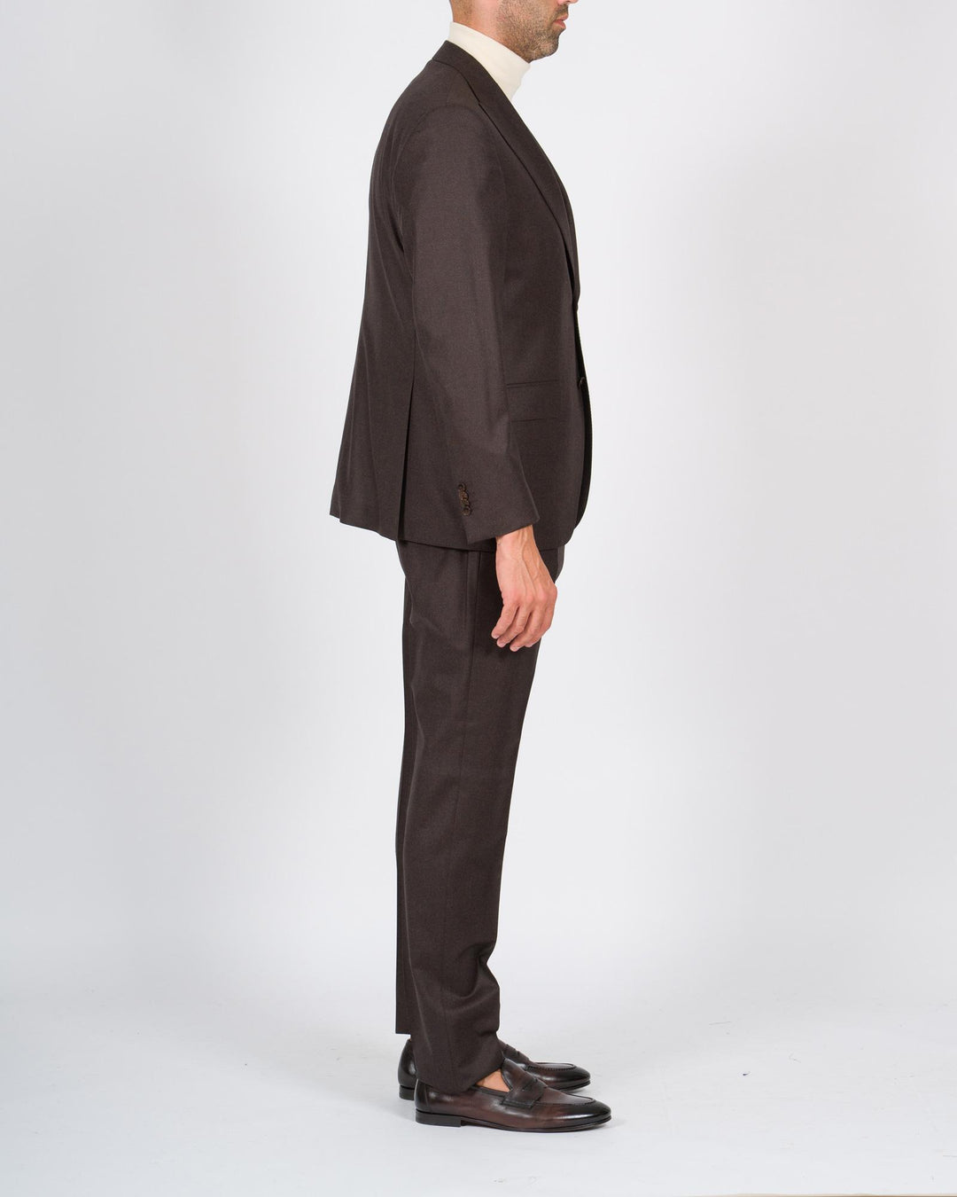 Abito monopetto in lana marrone 