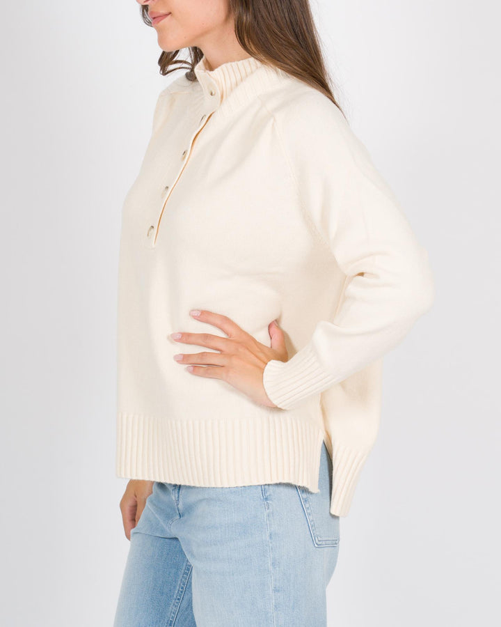 Maglia cinque bottoni panna 