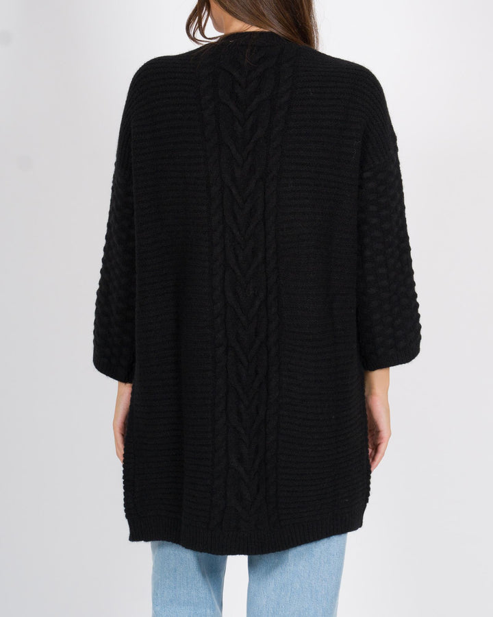 Cardigan trecce nero 