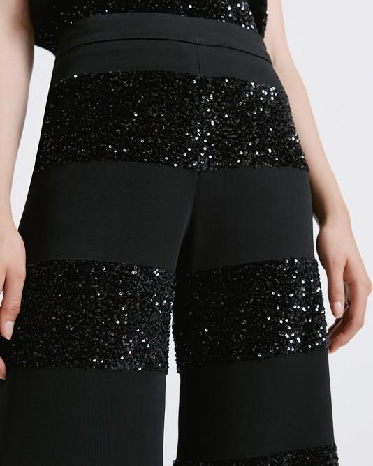 Pantaloni pailletes nero 