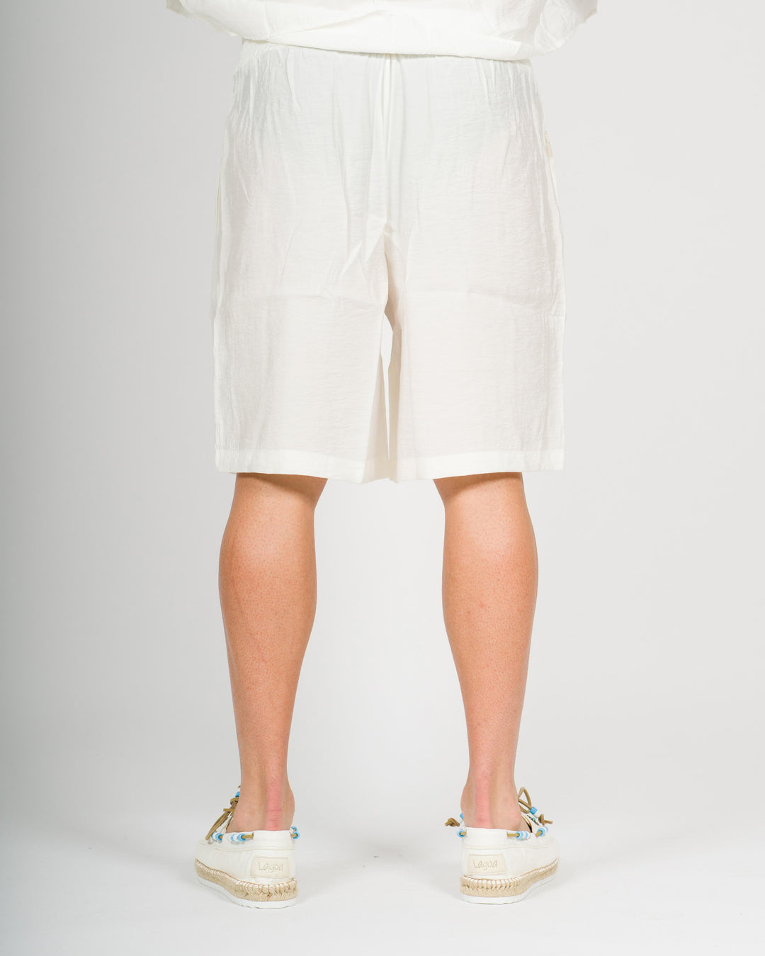 Soft Short Pants Cupro Bianco<BR/> 