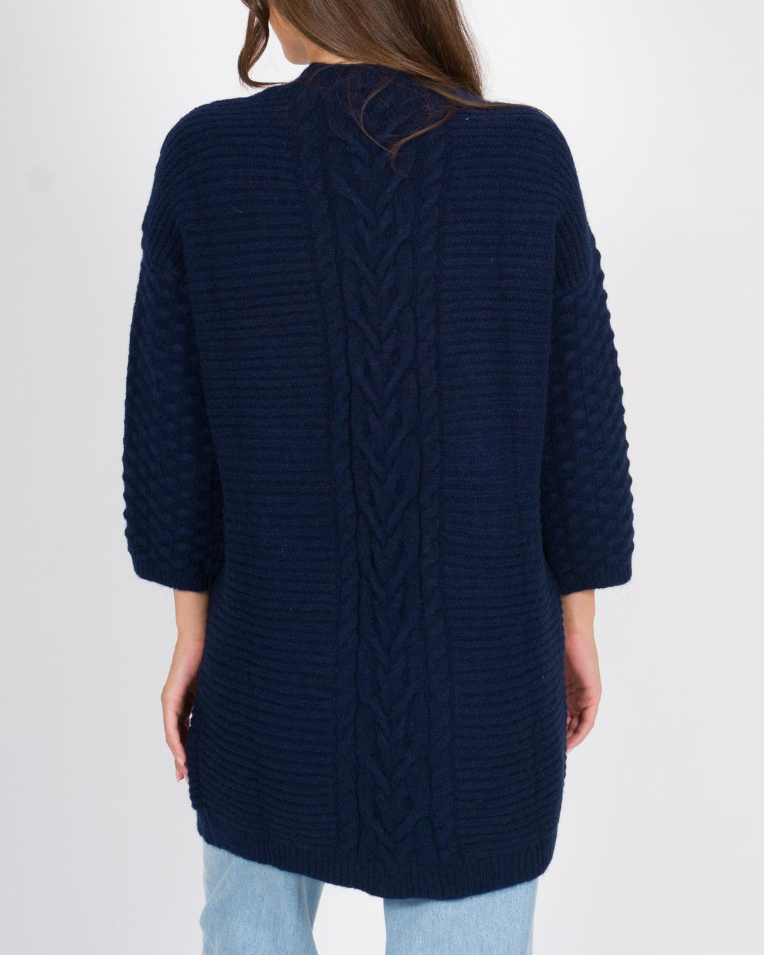 Cardigan trecce blu 