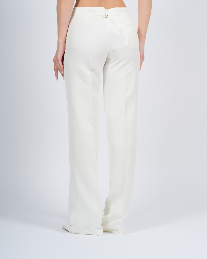 Pantaloni dritti con tasche bianco 