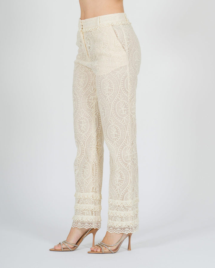Pantalone Amosa in organza panna 