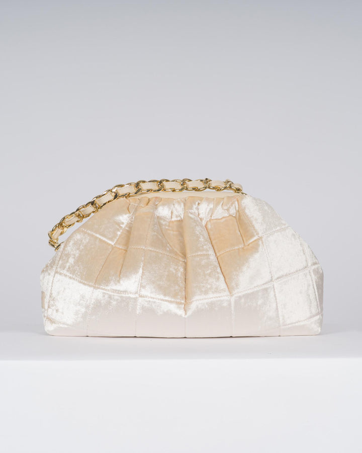Borsa Puffy velvet beige 