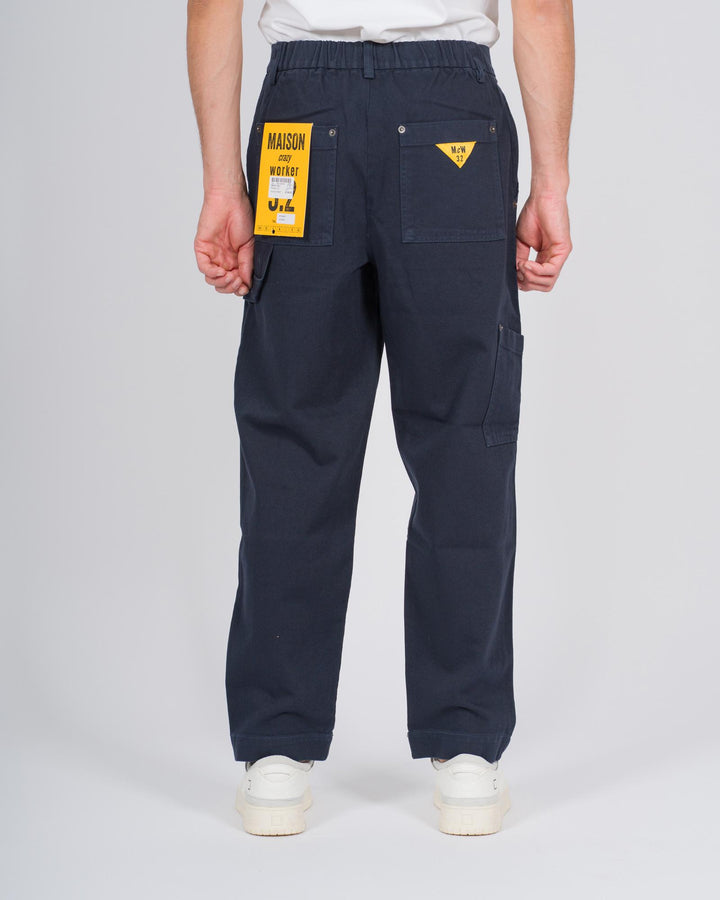 Pantalone worker con tasconi blu 