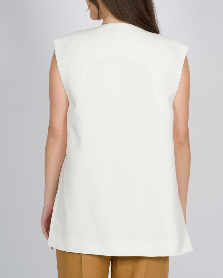 Gillet lino bianco 
