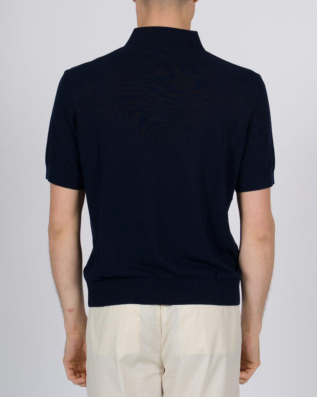 Polo skipper crepe di cotone blu 