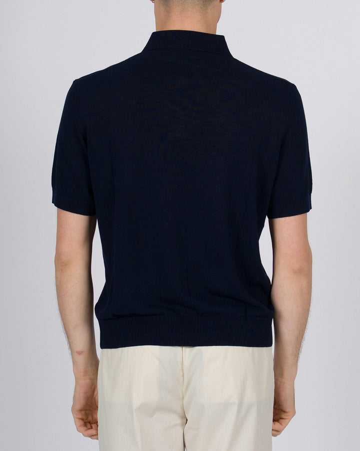 Polo skipper crepe di cotone blu 