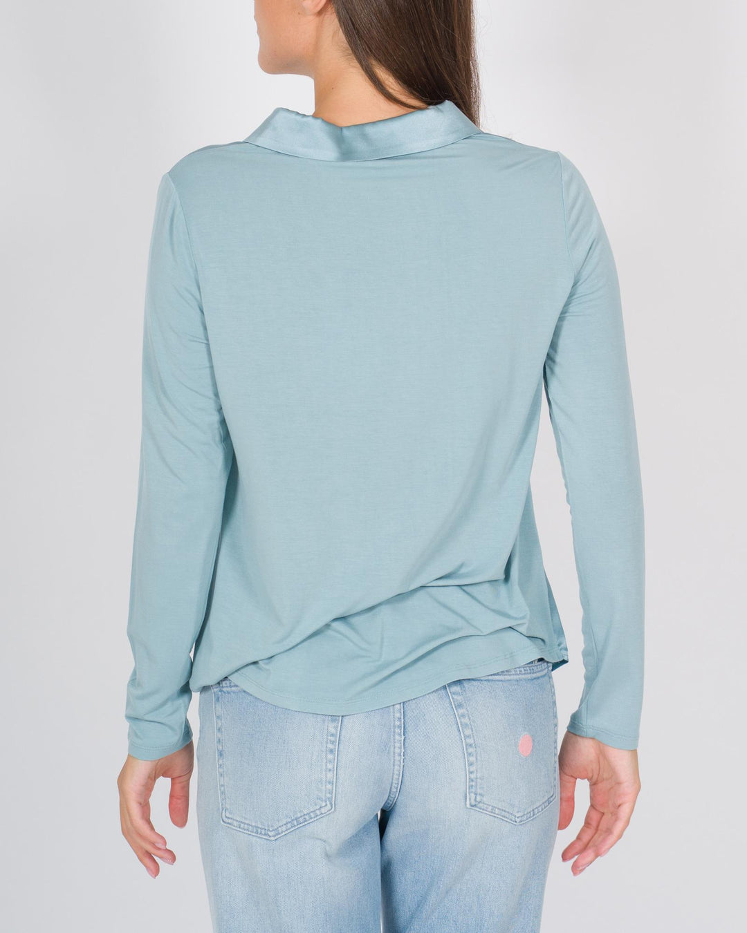 Blusa-Camicia in Seta co Bottoni Tiffany 