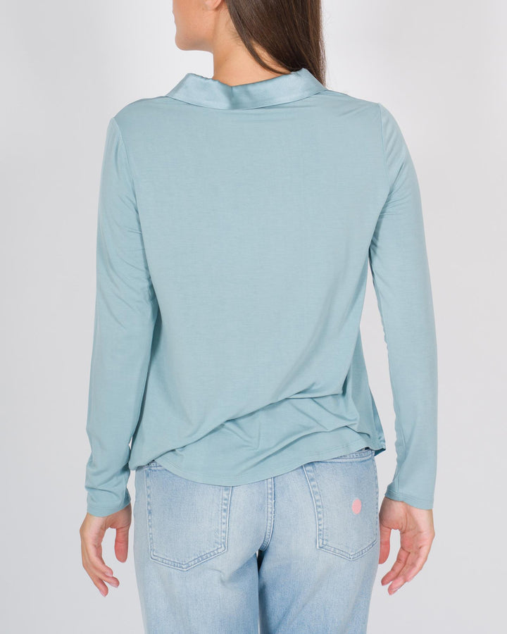 Blusa-Camicia in Seta co Bottoni Tiffany 