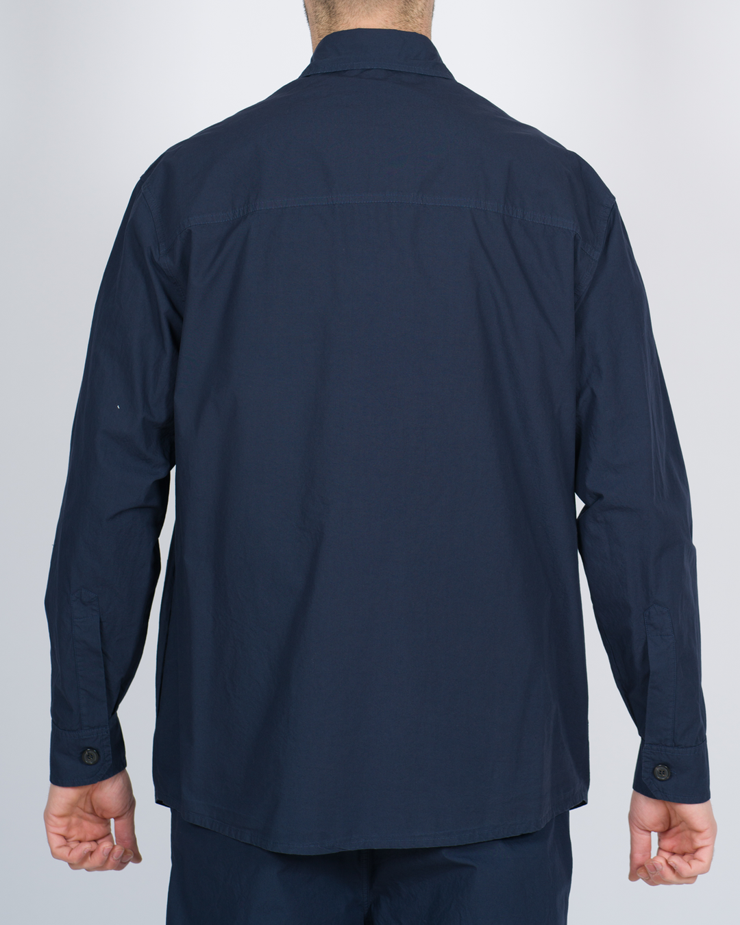 Giacca camicia cotone blu 