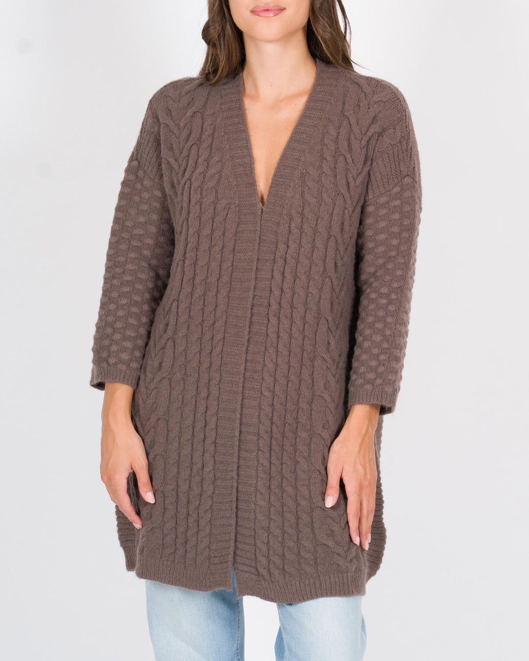 Cardigan trecce cacao 