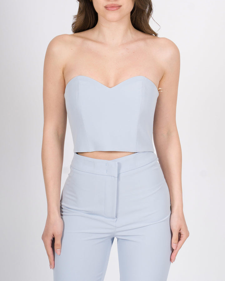 top corpetto silence azzurro 