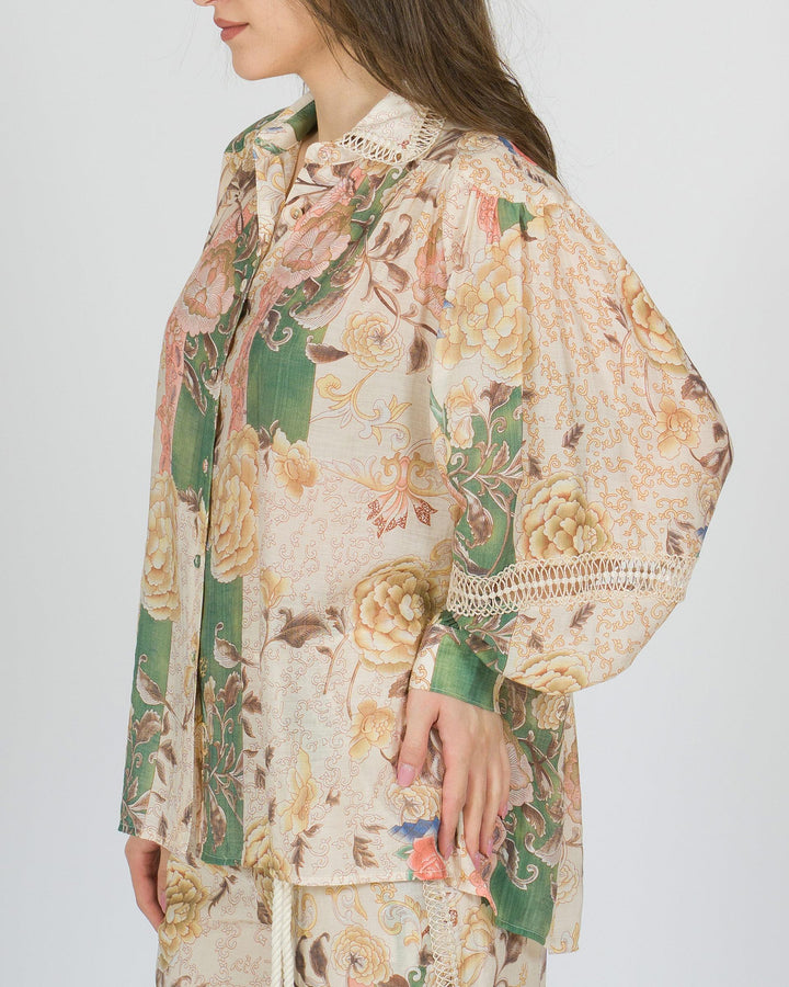 Camicia amosa beige fantasia 