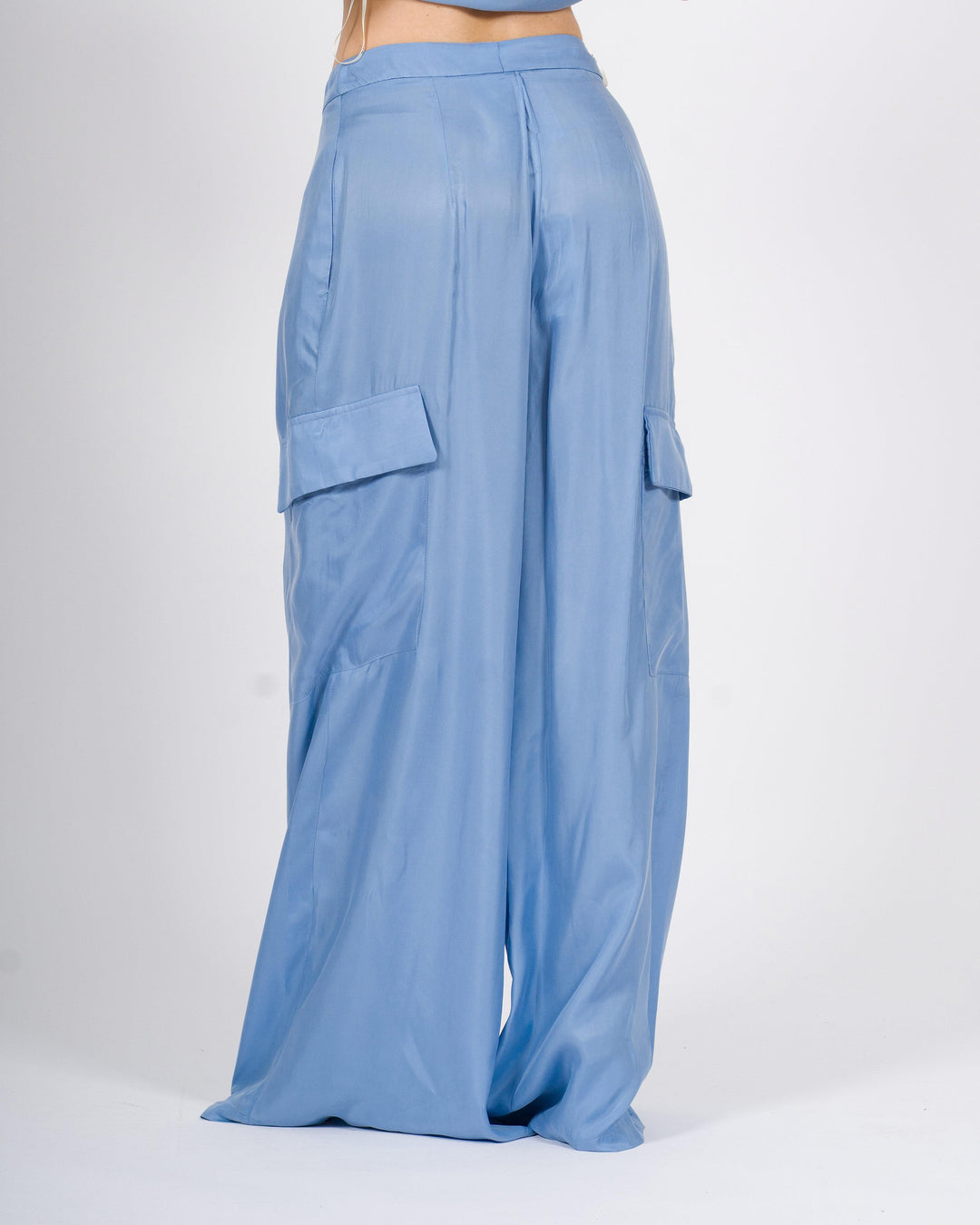 Pantalone Palazzo Cargo Silence Azzurro 