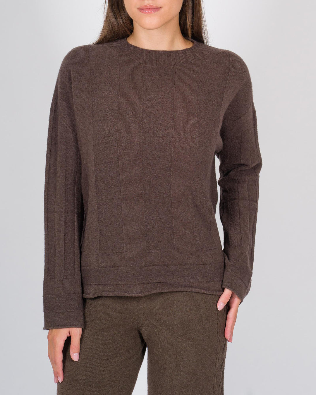 Maglia effeto riga cacao 