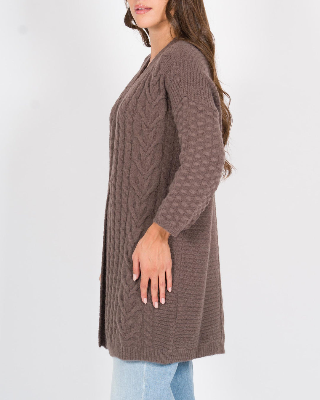 Cardigan trecce cacao 