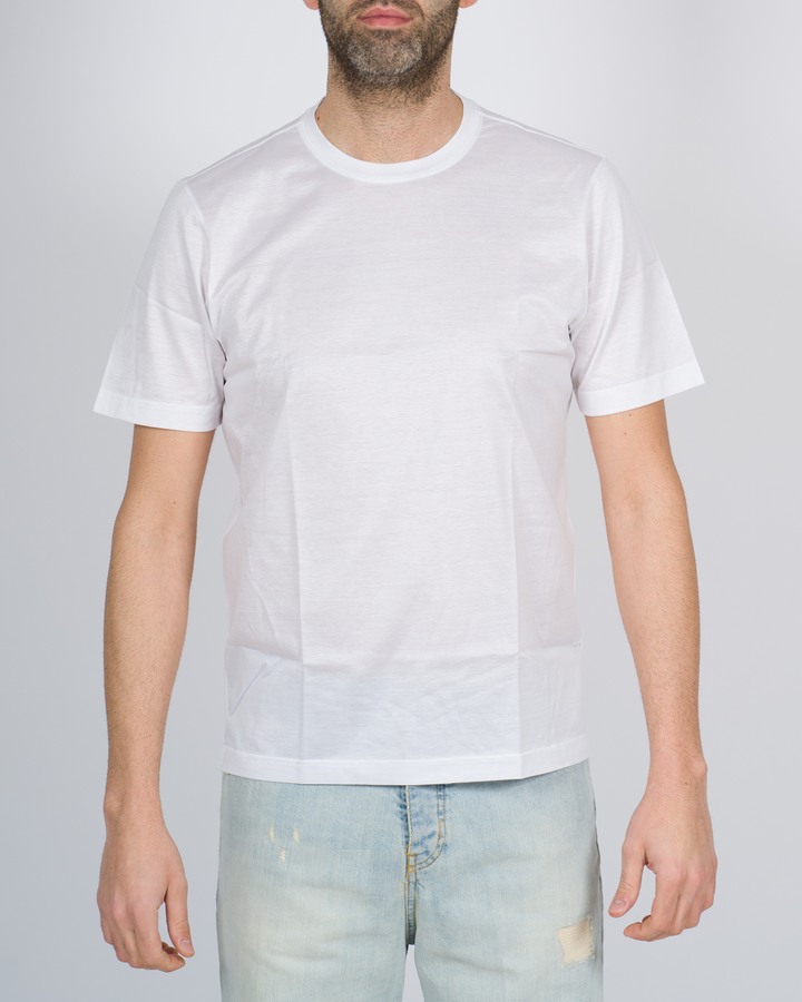 T-shirt filo di scozia bianca 