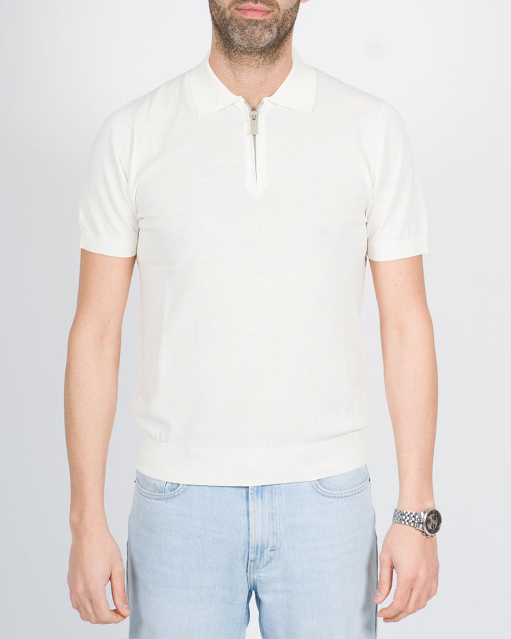 Polo zip extrafine panna 