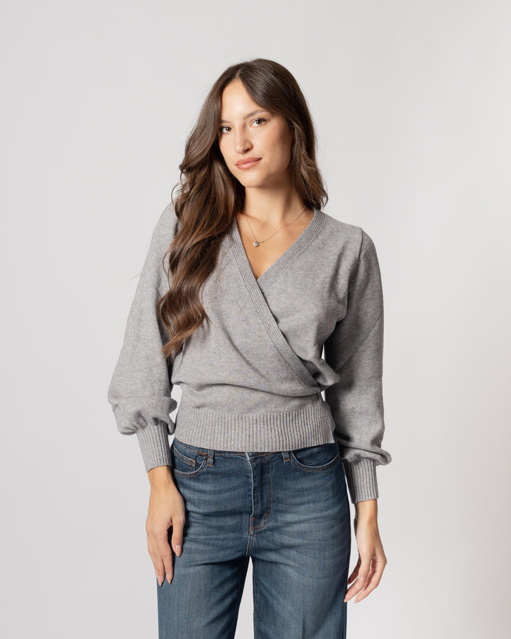 Maglia incrociata grigio 