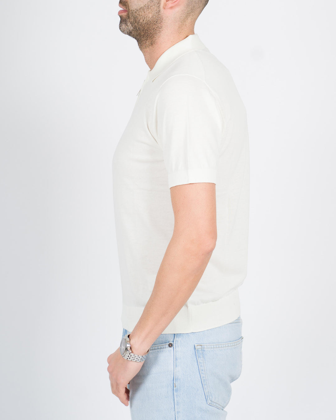 Polo zip extrafine panna 