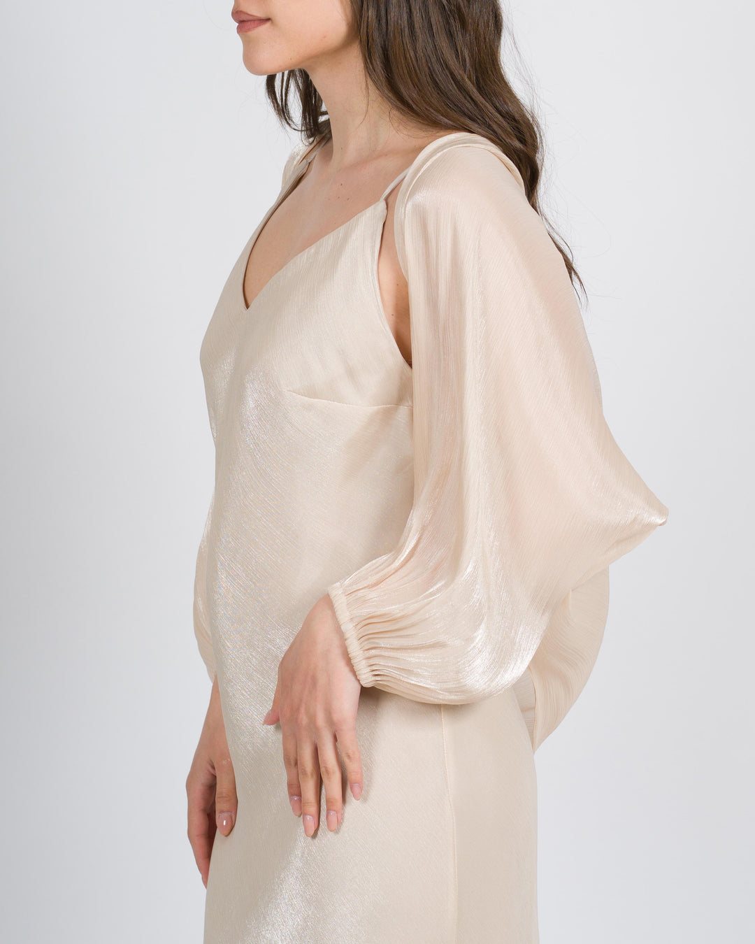 <BR/>Coprispalle effetto metallizzato rosa 