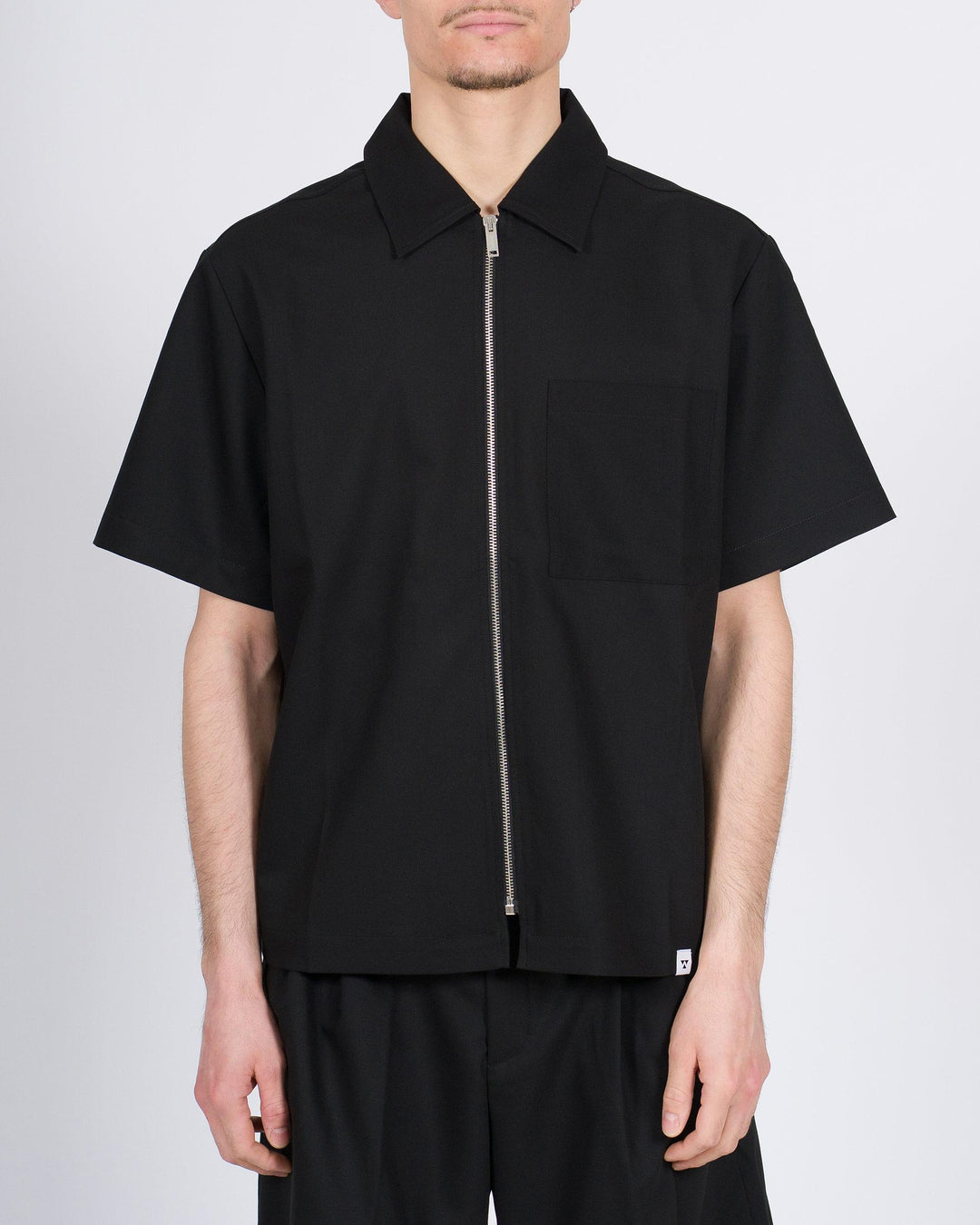 Polo Mezza Manica Uomo nero con Zip 