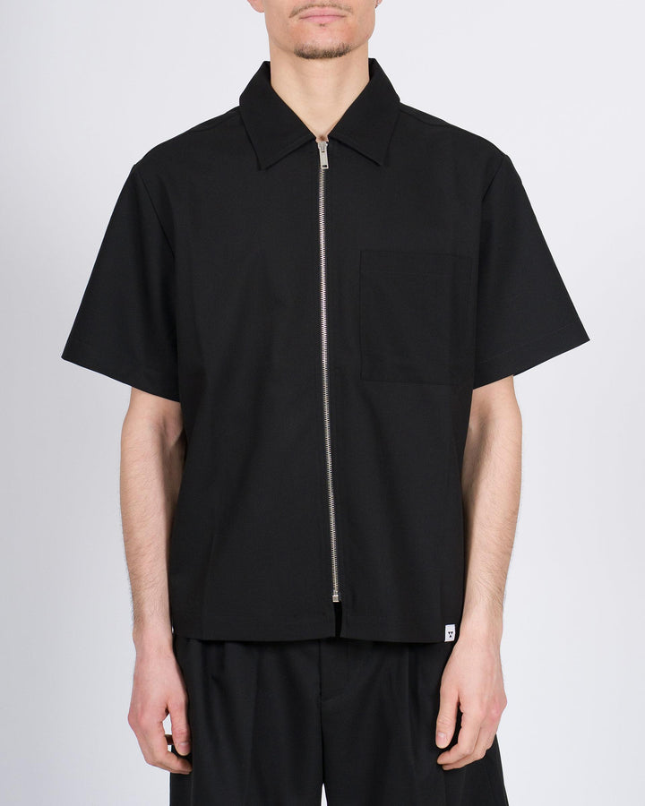 Polo Mezza Manica Uomo nero con Zip 