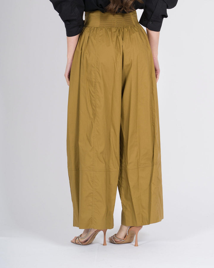 Pantaloni MEIMEJ  Balloon Cotone con Cinghie in Vita olio 