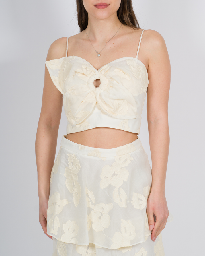 Top fiore panna 