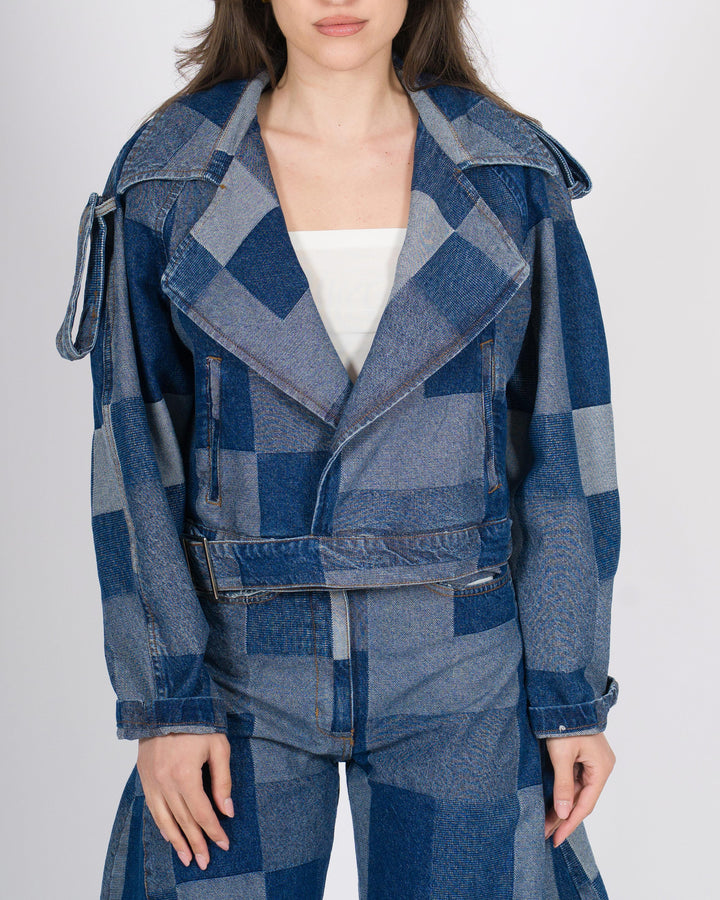 Chiodo Silence in Denim Patchwork 