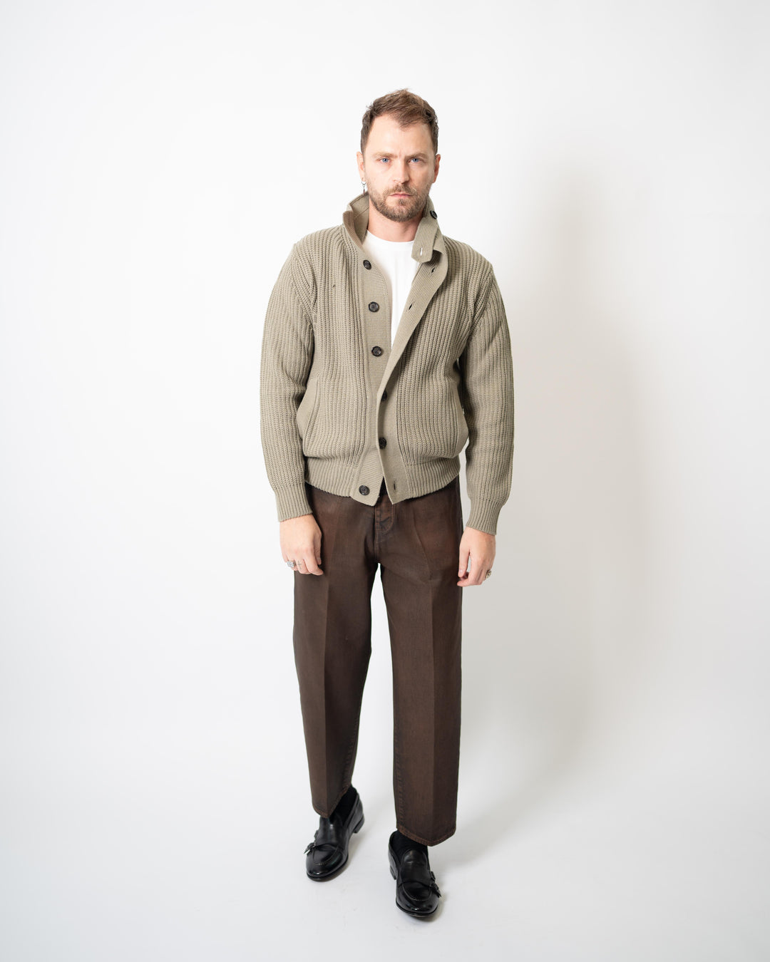 Giubbotto Blouson in Maglia Verde 