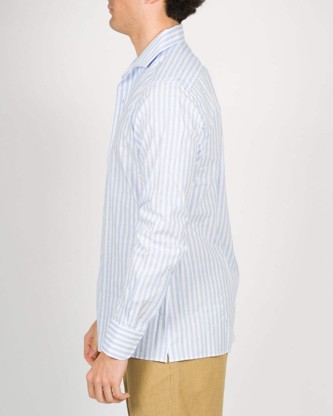 Camicia bowling rigata azzurra 