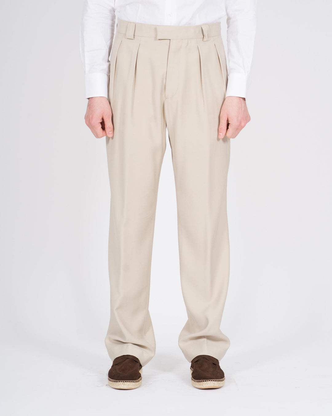 Pantalone Lucano Doppia Pence Beige 