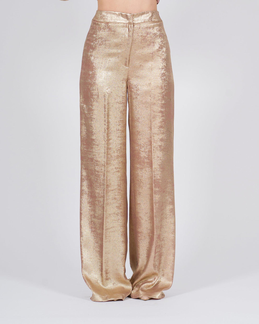 Pantalone palazzo placcato oro 