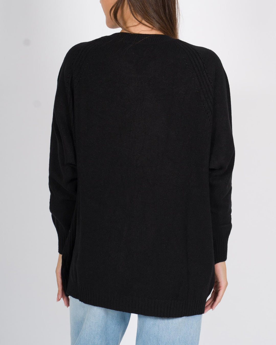 Maglia Over A coste Nero 