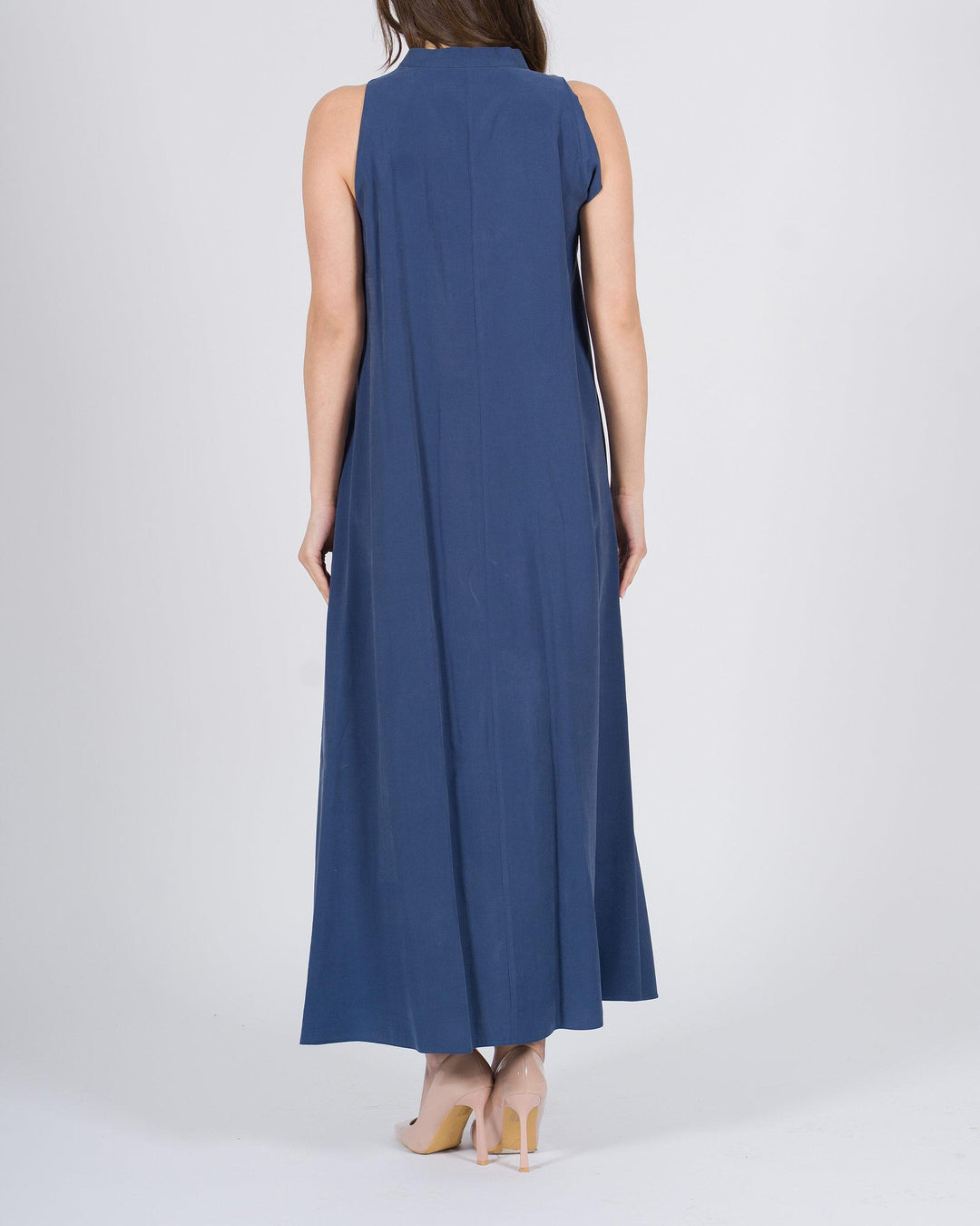 Abito lungo motivo rouge indaco 