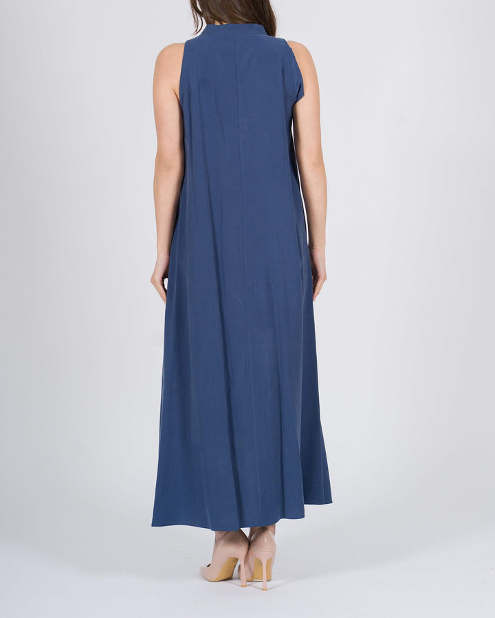 Abito lungo motivo rouge indaco 