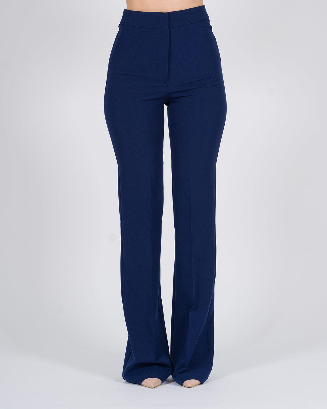 Pantalone ventre piatto a zampa blu 