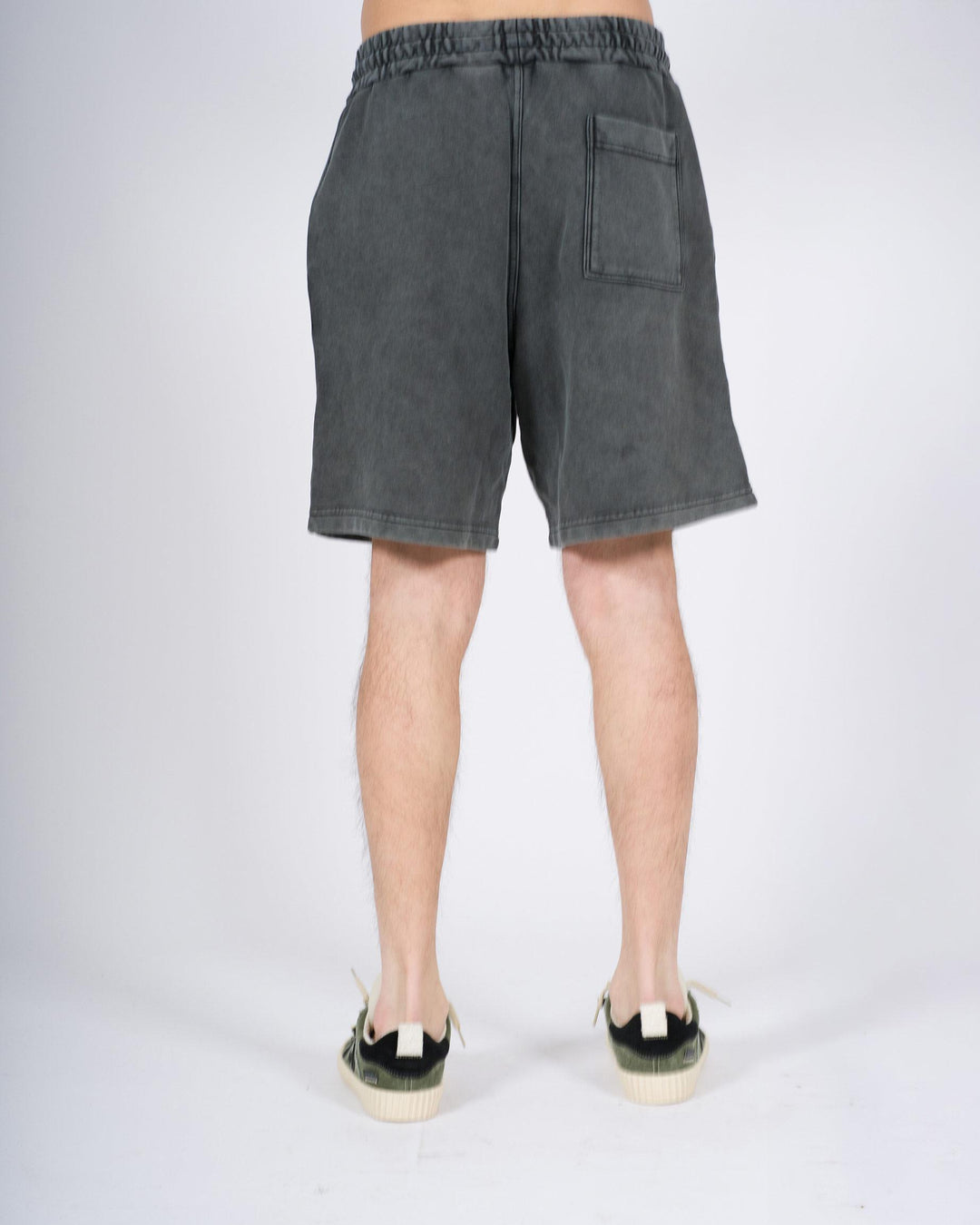 Pantalone Corto Felpa Uomo Grigio Marmorizzato 