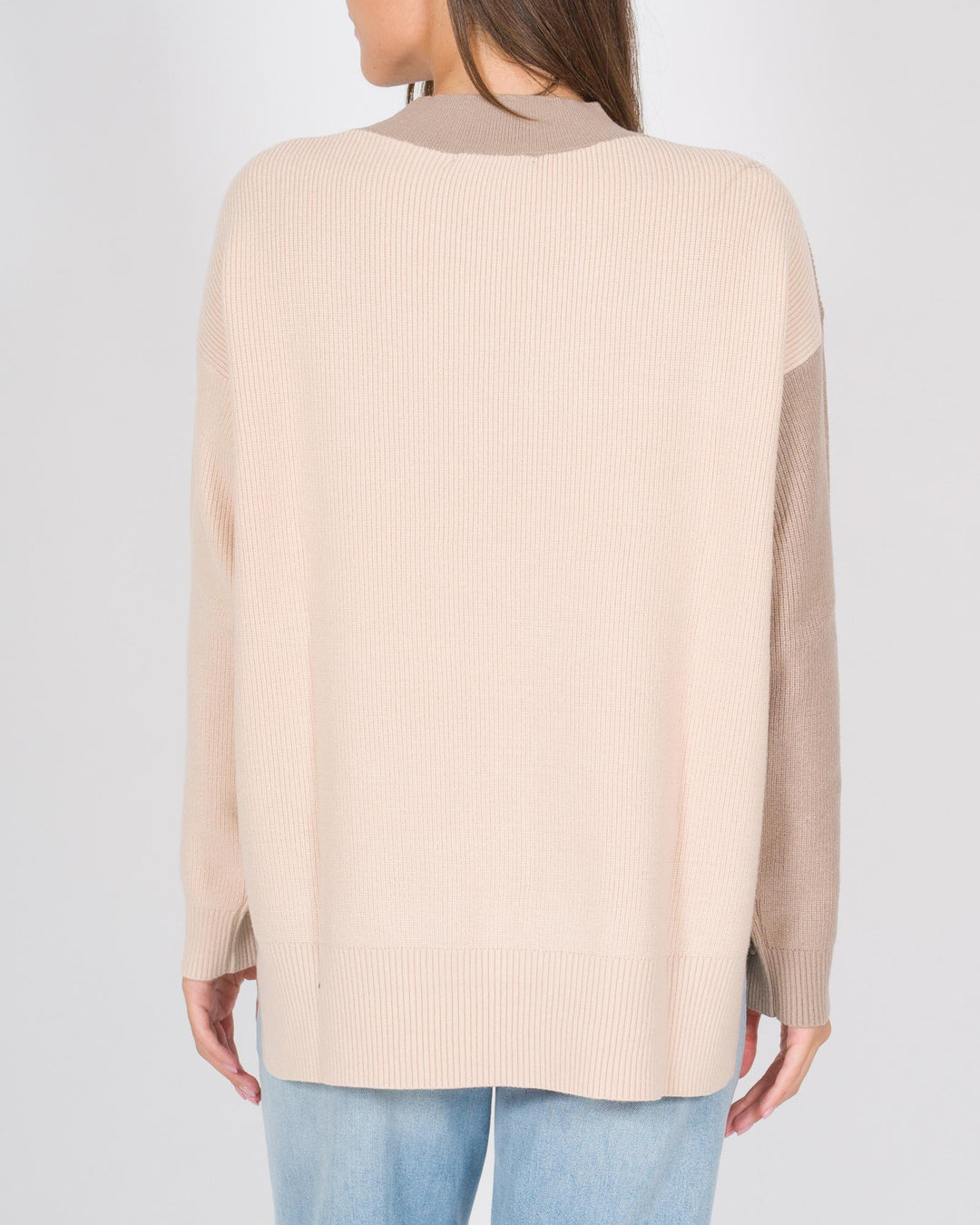 Maglia costine fango e rosa 
