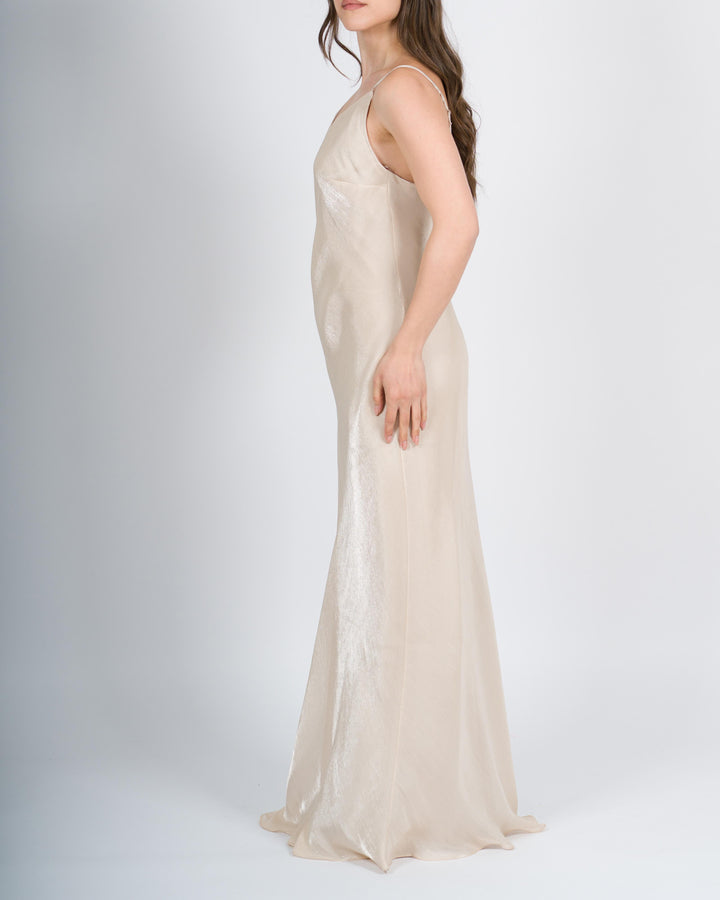 <BR/>Abito lungo scintillante rosa 